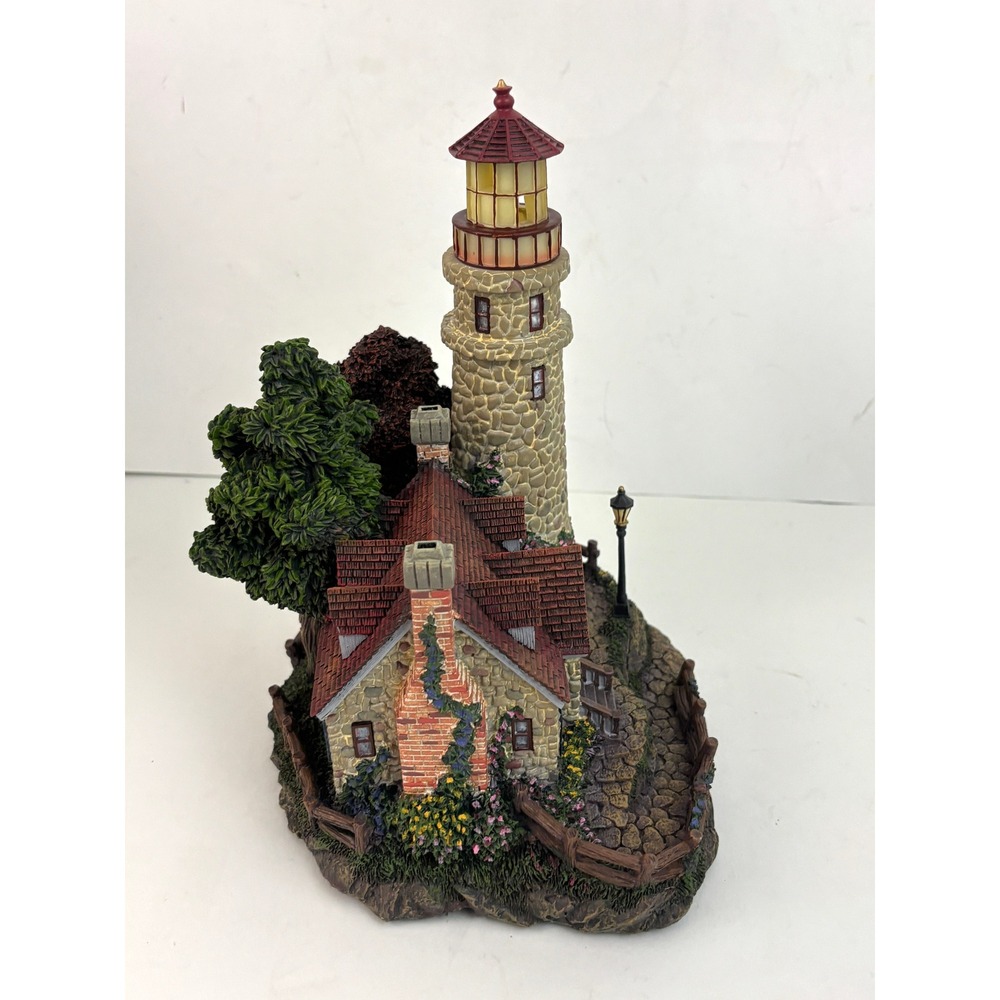 Thomas Kinkade Guiding Point Lighthouse Hawthorne Village Seaside COA 2000 - Picture 12 of 16
